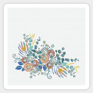 Vintage floral watercolor sticker label Sticker